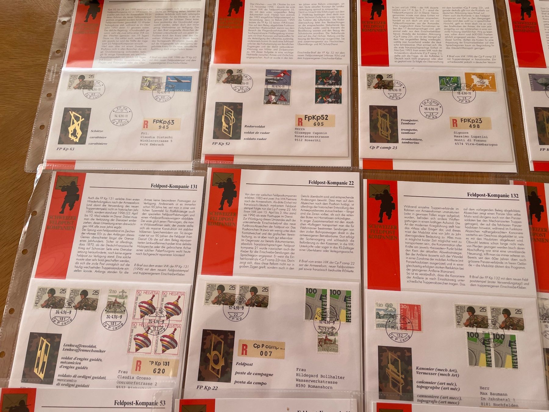 Alle Briefmarken: 21 DOC. MILITAIRE FELDPOST – Gebraucht aus Sonceboz-Sombeval von Comment2 3