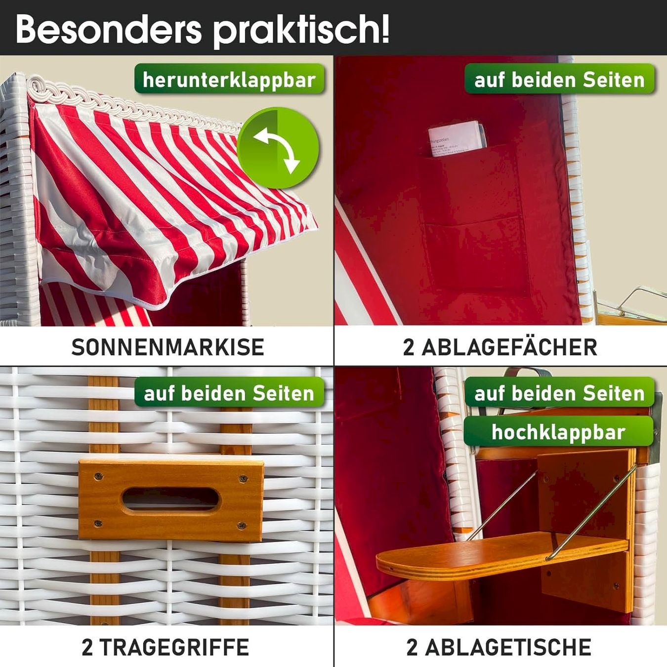 Sedie a sdraio: Strandkorb NORDERNEY DELUXE 120cm – Nuovo e nell'imballaggio originale da Bottighofen venduto da zaap 4