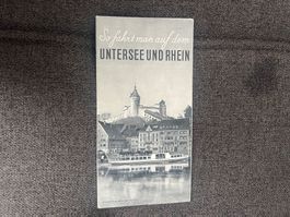 Antike Touristen Karte Schaffhausen Untersee & Rhein 1943