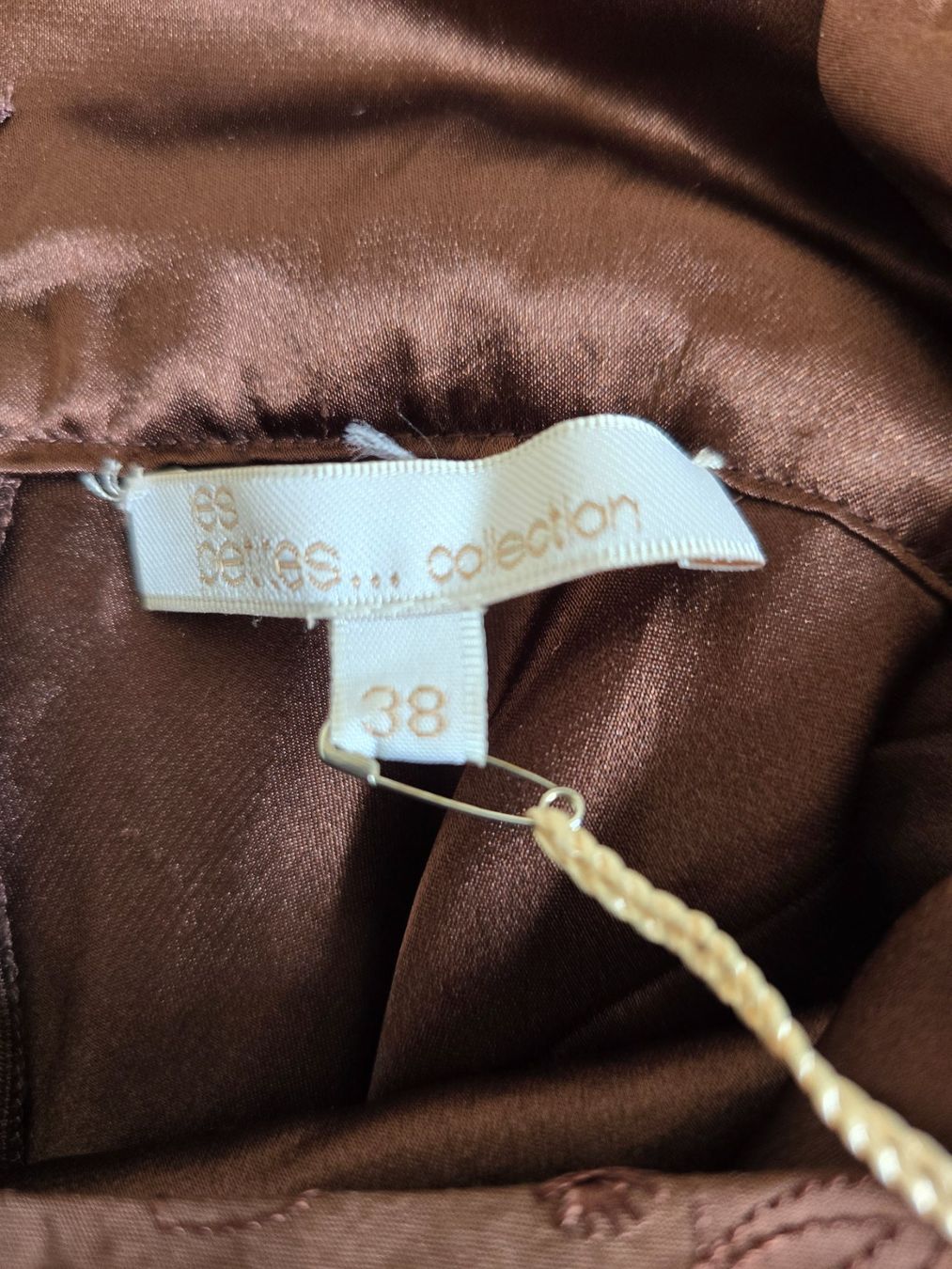 Vestiti: Robe marron à bretelles, soie – Nuovo e nell'imballaggio originale da Pully venduto da Kadiyac 4