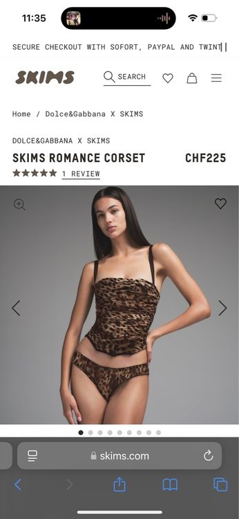 SKIMS Dolce Gabbana Romance Corset S (Neu und originalverpackt