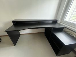 Eckschreibtisch schwarz mit Ablagefach gebraucht