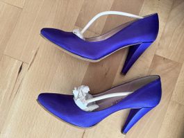 Scarpe col tacco 10 cm viola eleganti 39