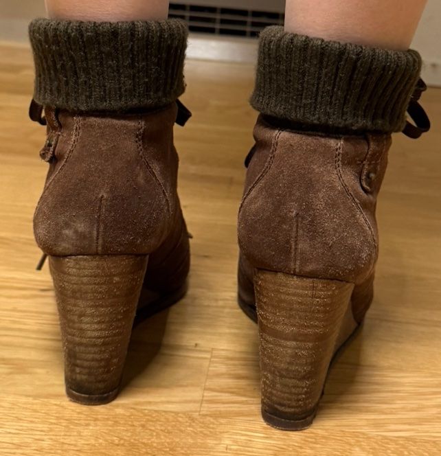 Pepe Jeans Scarpe da donna: Braune Wildleder-Stiefeletten mit Keilabsatz, Grösse 38 – Usato da Schlieren venduto da Alexander2010 2