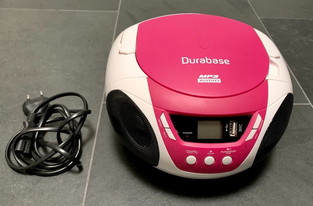 Durabase CD 6100 Boombox pink/weiss/schwarz | Kaufen auf Ricardo