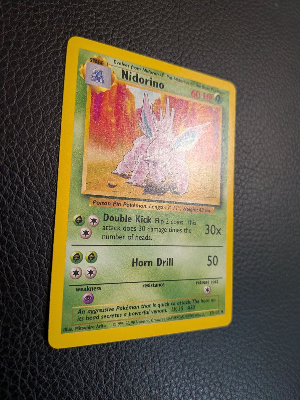 Pokémon Carte collezionabili: Base Set Nidorino 37/102 Ab 1 – Usato da Paradiso venduto da Pkmn10 1
