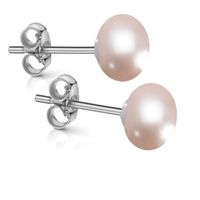 Ohrstecker 7mm Süsswasser-Zuchtperle apricot Silber 925