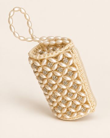 Elegante Perlen-Minitasche mit Strass – Vintage Abendtasche 