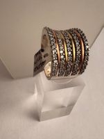Neuer Ring aus 925er Sterlingsilber mit 18k Goldlinien