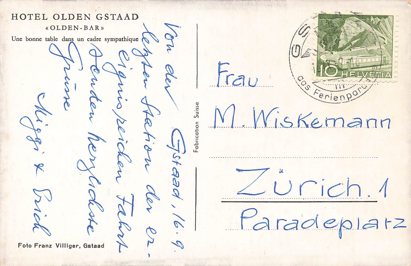 Cartoline postali: Hotel olden gstaad – Usato da Biasca venduto da Blenio71 1
