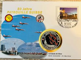 Patrouille Suisse  Numisbrief versilberte Medaille 2014