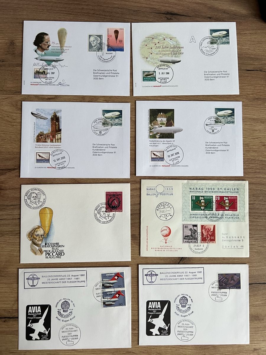 Alle Briefmarken: 26Stk. schöne Schweizer Ballon-Luftpost Belege – Gebraucht aus Braunau von Desil2511 2