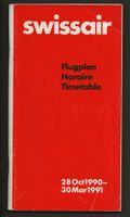 SWISSAIR Flugplan 1990 - 1991auf 200 Seiten selten angeboten