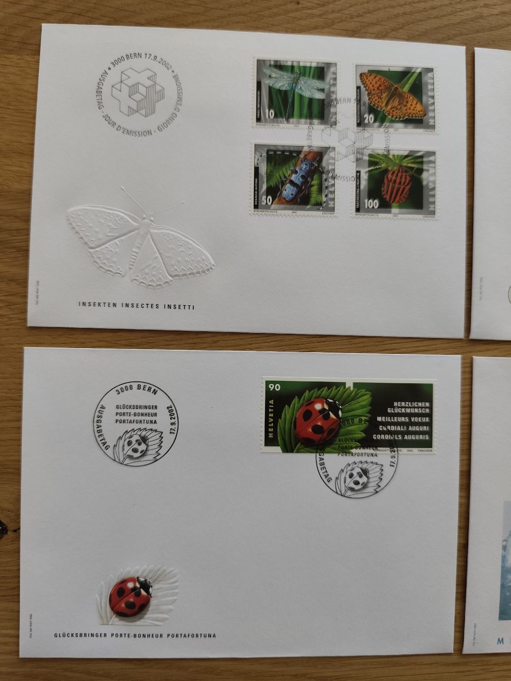 Tutti i francobolli: 2002 Tagesbriefe, Viererblock , Einzel aus Abo CH – Nuovo e nell'imballaggio originale da Heiden venduto da Jaks 1
