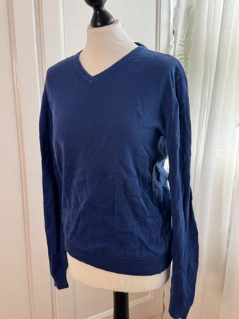 Blauer Baumwollpullover, Grösse S