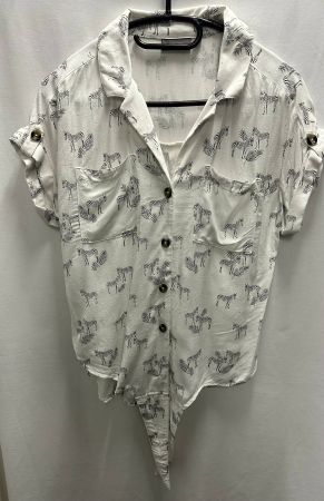 weisses T-Shirt, Hemd, Bluse Zebra Gr. S
