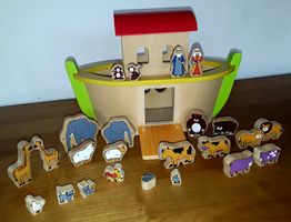 Arche de Noé en bois+patère prénom en bois