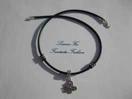 Lederkette mit Anhänger Schmetterling *NEU*