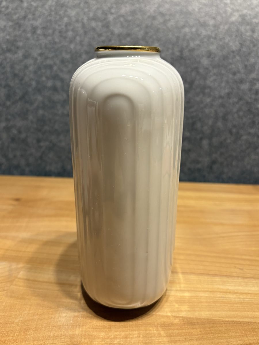 Vasi & Recipienti: Blumenvase Keramik weiss mit Goldrand – Nuovo (secondo la descrizione) da Rümlang venduto da euqinom16 1