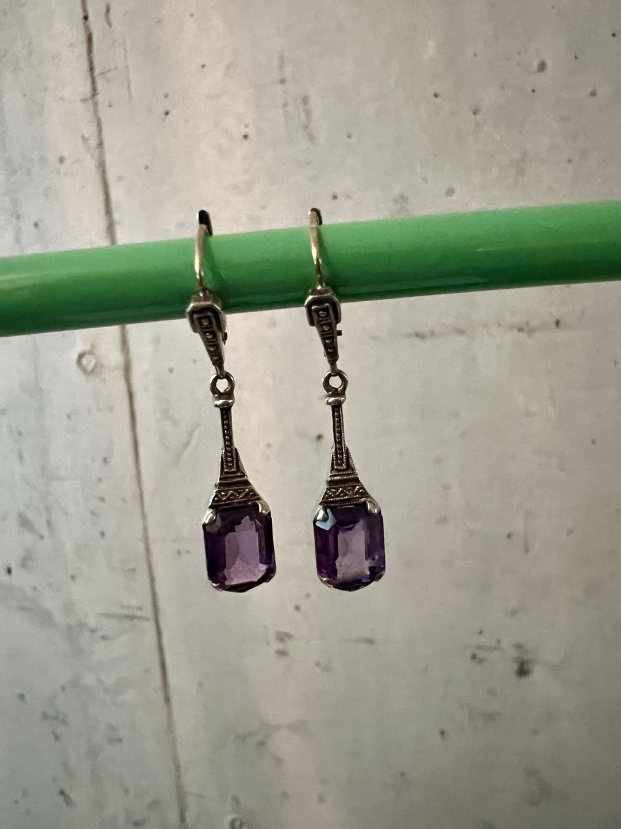 Orecchini pendenti & Orecchini a lobo: Art Deco Ohrhänger Silber mit Amethyst  – Usato da Wabern venduto da La-Vitrine 1