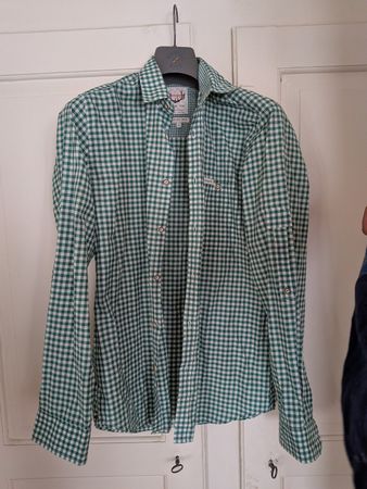 Stockerpoint Trachtenhemd Gr. S grün-weiss kariert