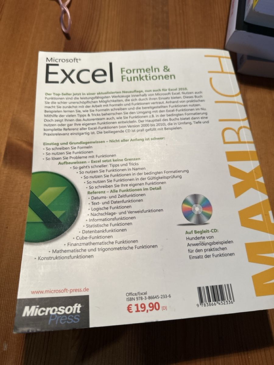 Libri: Microsoft Excel - Formeln & Funktionen – Usato da Prangins venduto da red_shoelace 1
