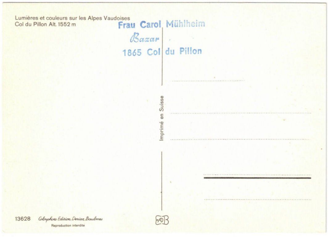 Ansichtskarten: Col du Pillon - Télècabine / Gondelbahn – Gebraucht aus Binningen von Mountainrider 1