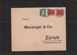 PS Munzinger & Co Zürich , 14.l.1921 , mit Pro Juv. Nr. J15