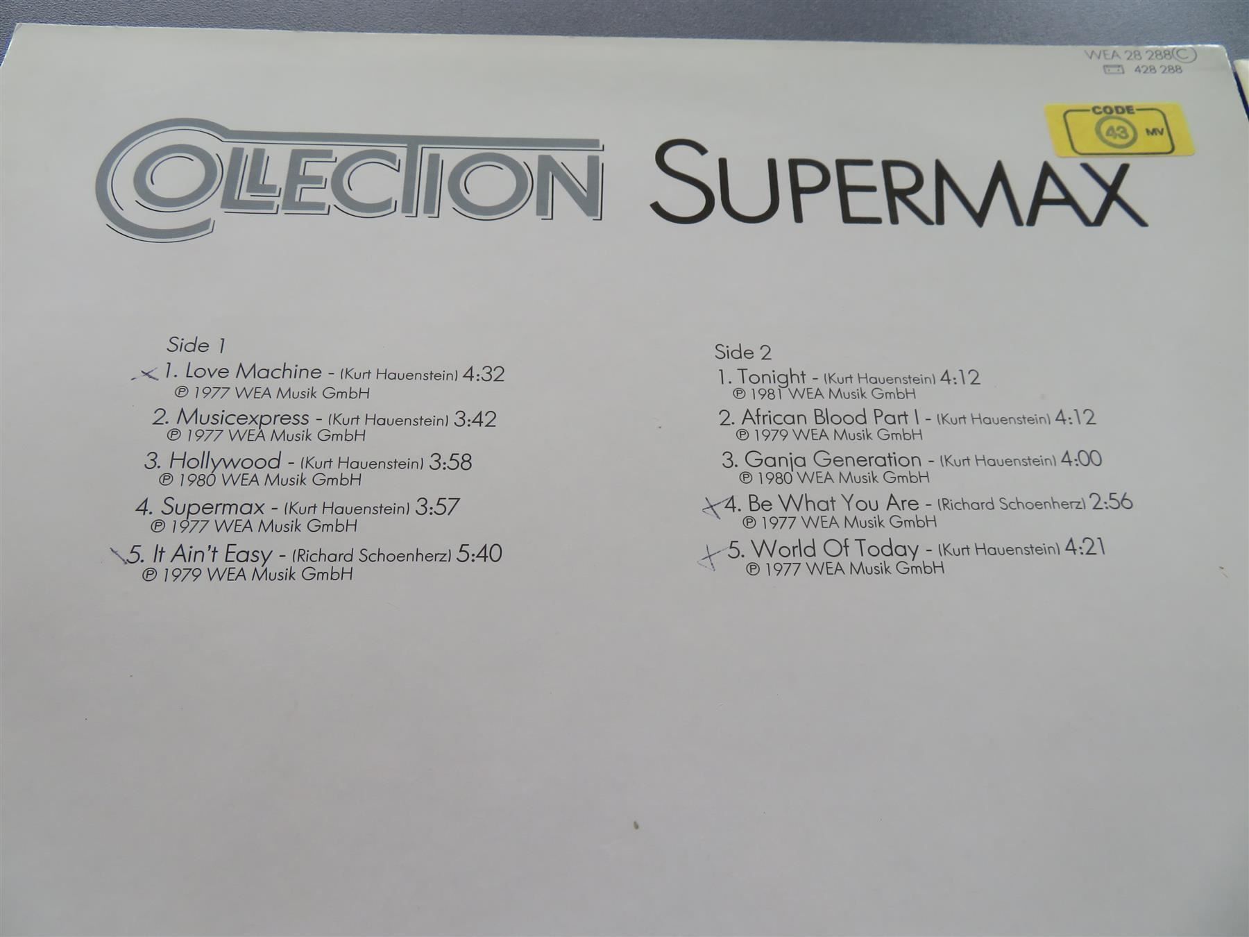 Dischi in vinile: SUPERMAX Collection Funk Soul Rock 1982 – Usato da Niederbipp venduto da Onyx32 2