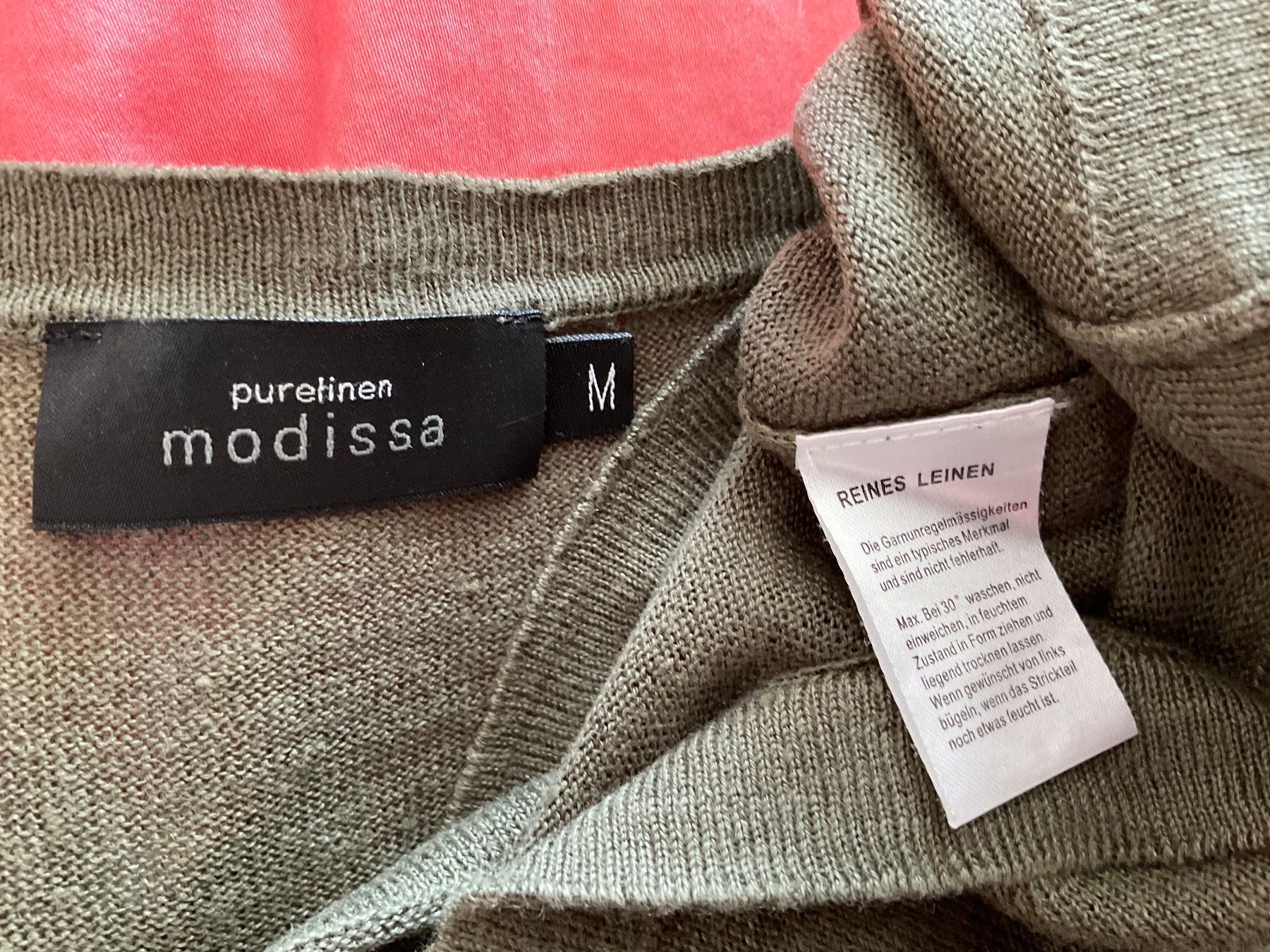 Maglioni & Felpe: Modissa 100% Leinen Pullover Gr M grün-Olive neuwertig – Usato da Urdorf venduto da alda02 5