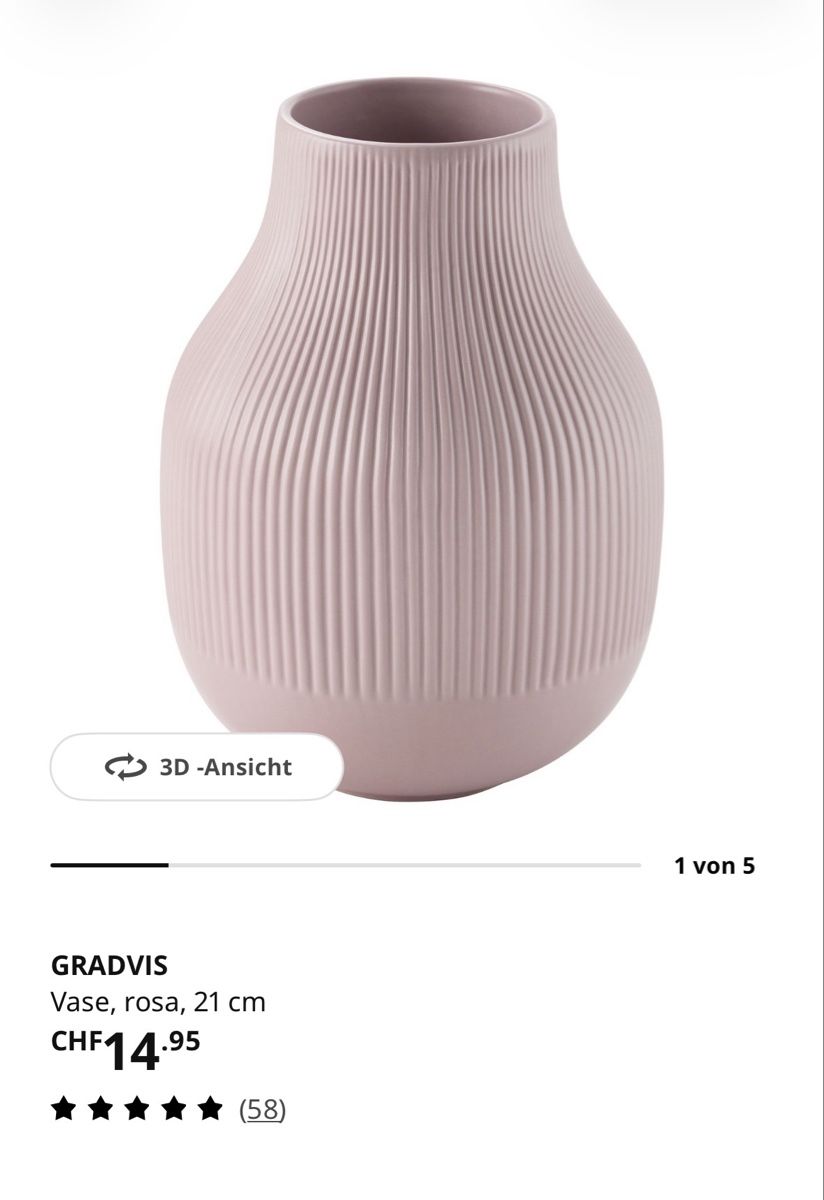Ikea Vase & Récipients: Vase ikea rosa – Neuf (Voir description) à St. Gallen par Sonja-SG