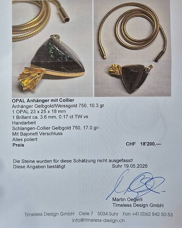 Pendentifs: OPAL Anhänger mit Collier, Unikat – D'occasion à Wohlen AG par Casino5