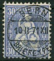 MA160) 41b, Sitzende Helvetia reinblau, Vollstempel Kt. 350