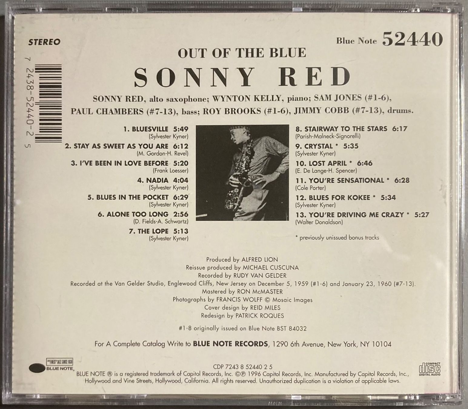 CD: SONNY RED - OUT THE BLUE – Usato da Poliez-Pittet venduto da Newtown-Records 1