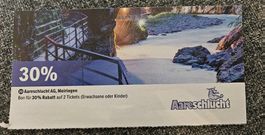 Aareschlucht Gutschein 30% Rabatt auf 2 Tickets