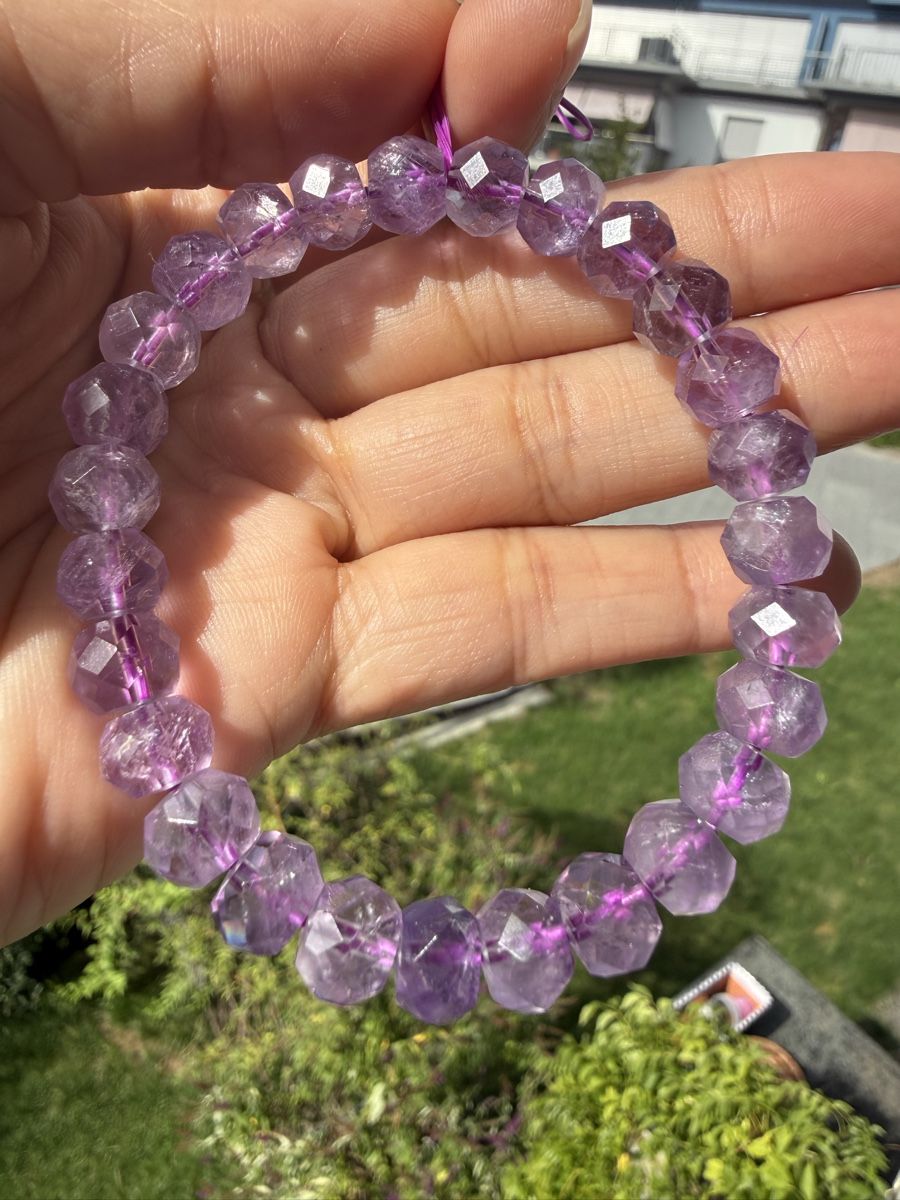 Armbänder & -reifen: Amethyst Armband facettiert 8mm, Echte Edelstein-Perlen – Neu (gemäss Beschreibung) aus Jegenstorf von SteinGlanz 1