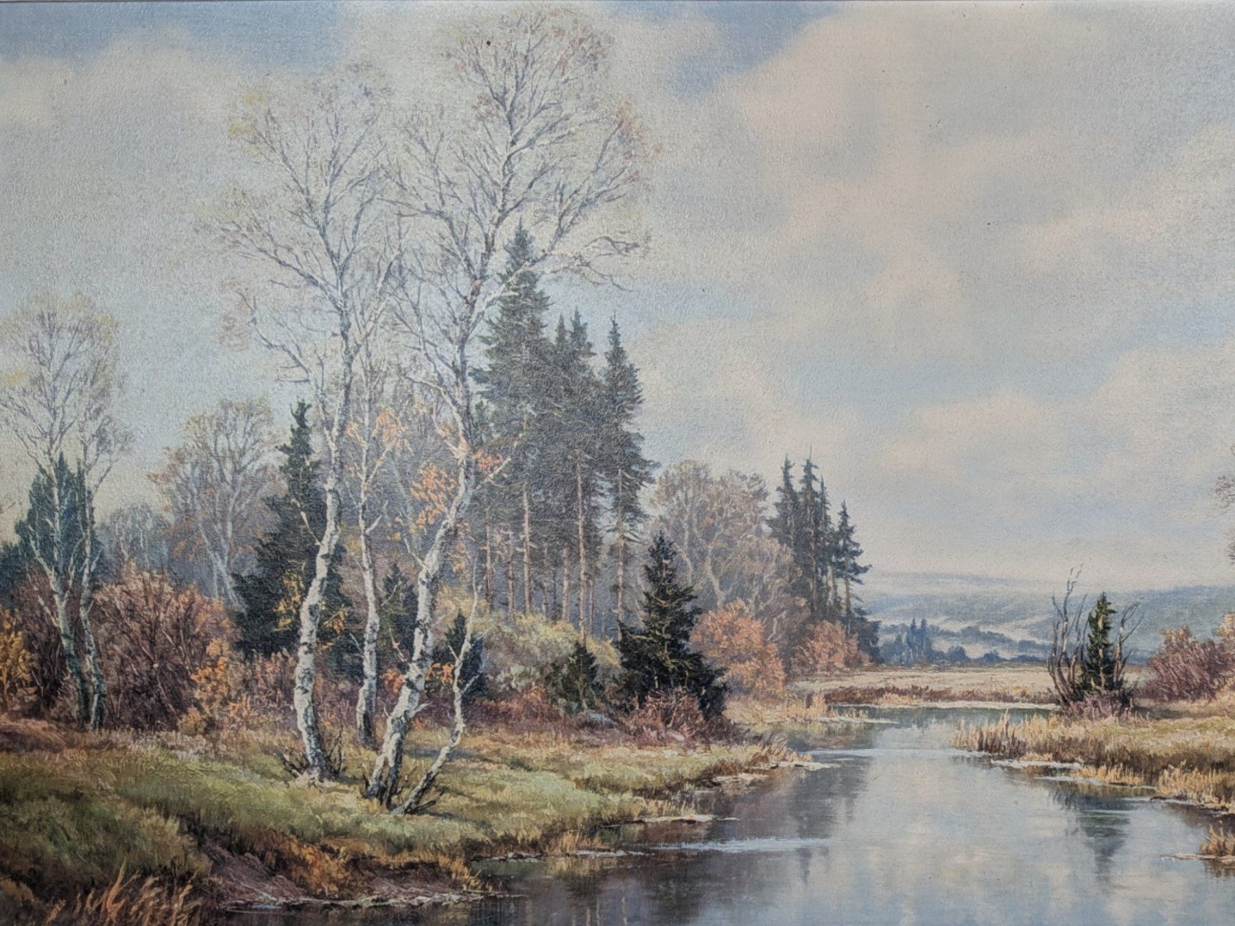 Poster & Bilder: CLEMENS FREITAG Kunstdruck Flusslandschaft – Gebraucht aus Suhr von Restwert_Suhr 2