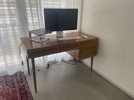 Teak Schreibtisch Sekretär Holz mit Gebrauchsspuren