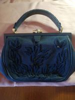 Borsa vintage nera con perline