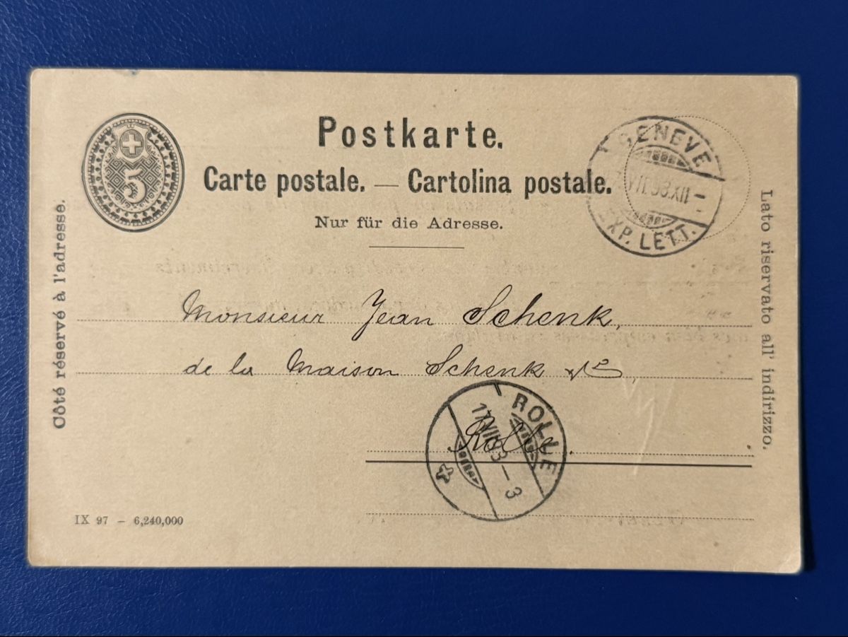 Alle Briefmarken: Enveloppe et carte postale Suisse – Gebraucht aus Petit-Lancy von Solcarm 4