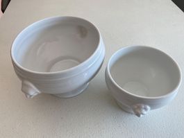 2 soupières porcelaine tête de lion