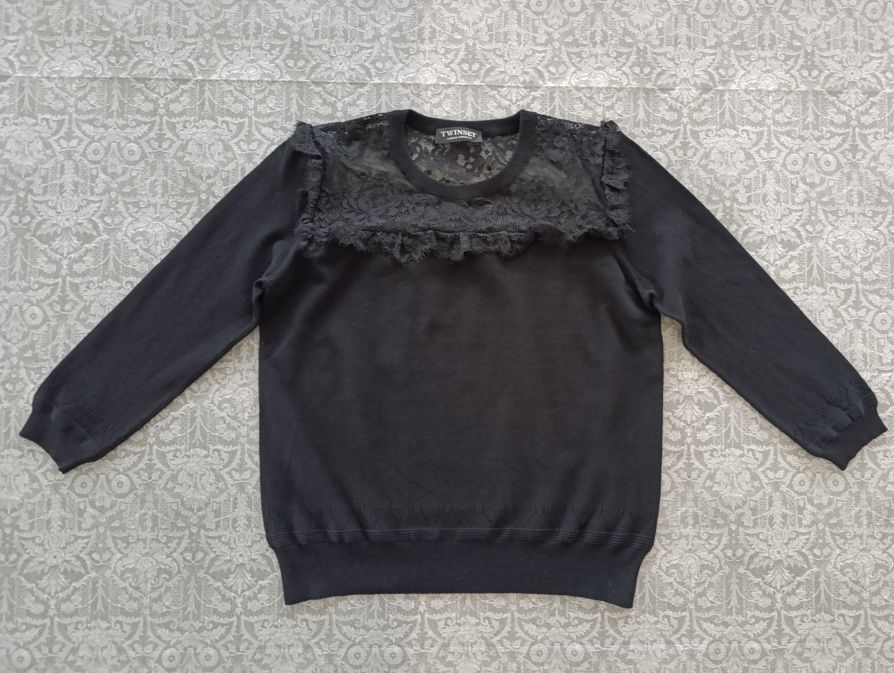 Twinset Maglioni & Felpe: Twinset Pullover mit Spitze, schwarz, Gr. S, neuwertig – Nuovo (secondo la descrizione) da Hergiswil NW venduto da pol_9dl8