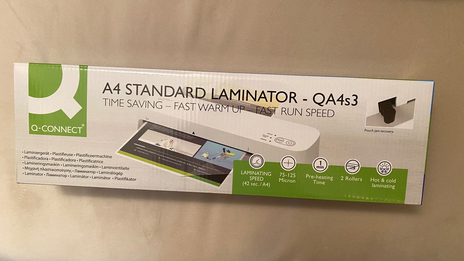 Laminiergeräte: Q-Connect A4 Standard Laminator QA4s3 NEU – Neu und originalverpackt aus Zürich von jillene2