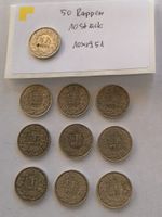 50 Rappen Silbermünzen Schweiz 1951, 10 Stück