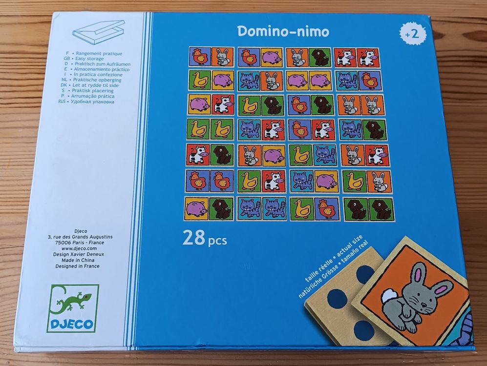 6// Domino aus Holz mit Zahlen und Tierbildern ab 2 Jahren (Gebraucht