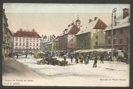 Carte P ( La Chaux-de-Fonds en Hiver / Place du Marché )
