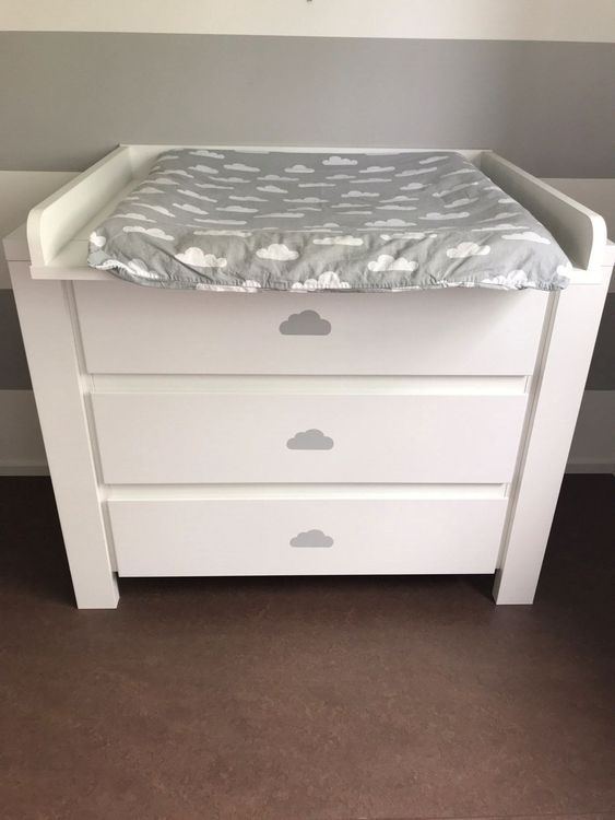 Schardt Wickelkommode Classic Weiß - Mit Wickelaufsatz Und Stauraum