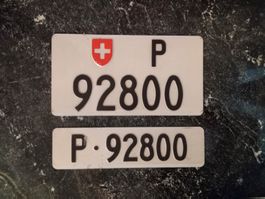 2x Nummernschild PTT Post 92800 ausrangiert
