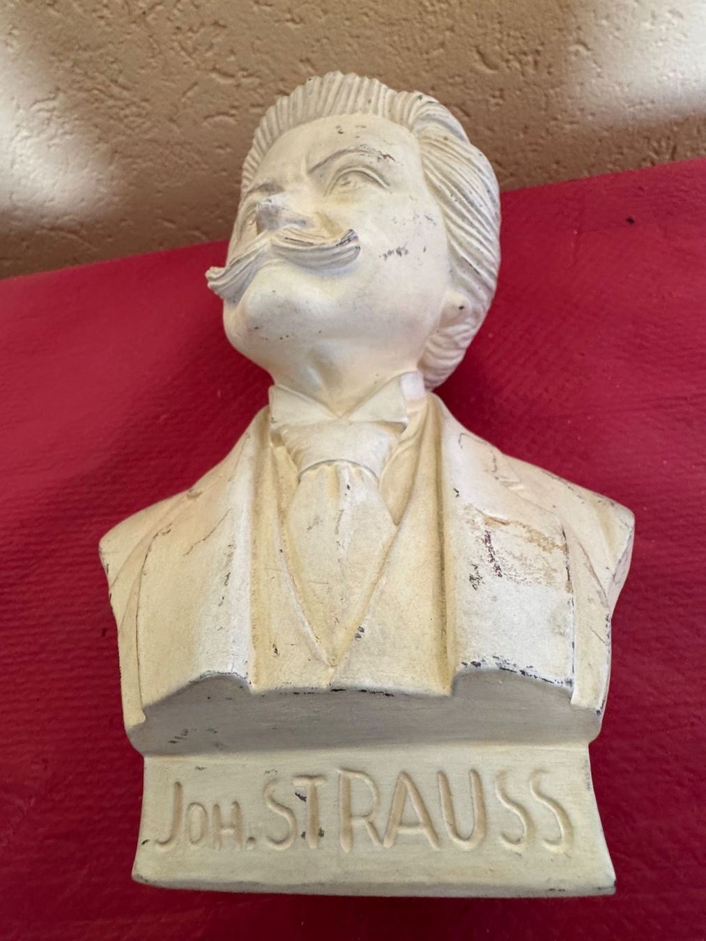 Figuren: Büste Johann Strauss Stein- oder Gips  beige, gebraucht – Gebraucht aus Neftenbach von Rose40 2