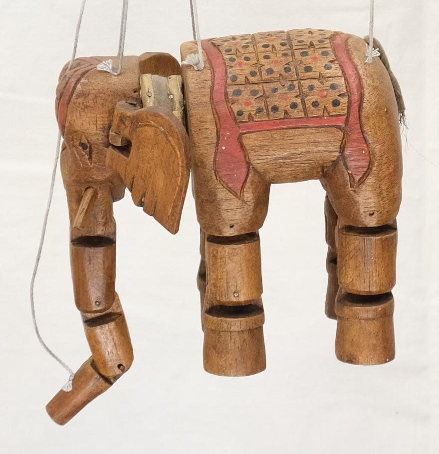 Statuette: Marionette Elefant aus Holz 18cm – Usato da Zürich venduto da Masala-Oase 6